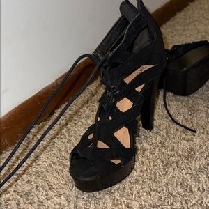 TOP Moda Black Strappy Heels